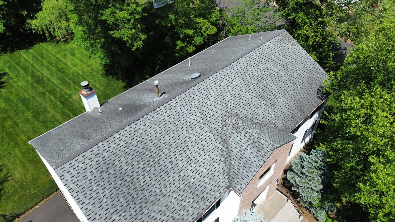 Architectural asphalt shingle roof documented during a roof condition inspection in Montville, NJ